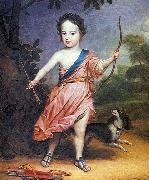 Gerrit van Honthorst Willem III op driejarige leeftijd in Romeins kostuum oil